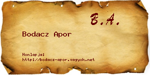 Bodacz Apor névjegykártya
